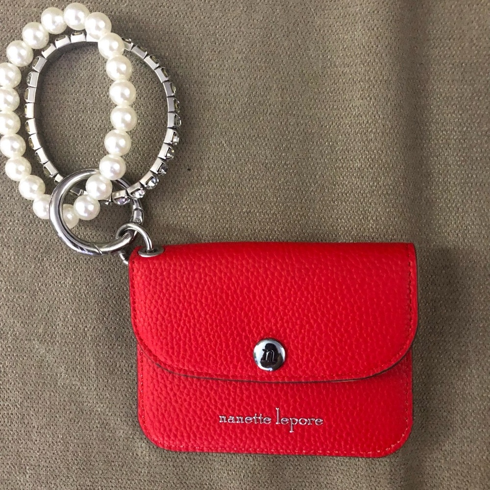 Nanette Lepore brand new red dress up or casual card holder/coin purse